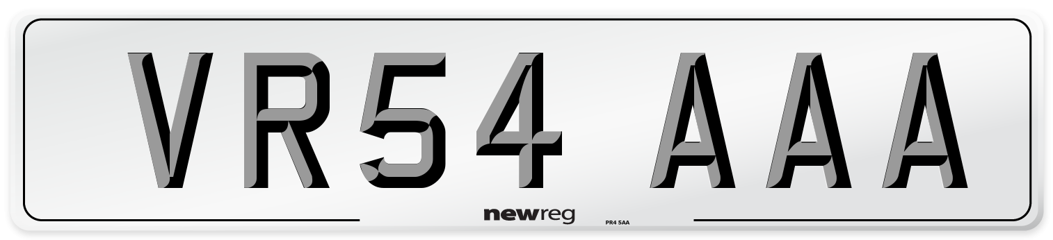 VR54 AAA Number Plate from New Reg